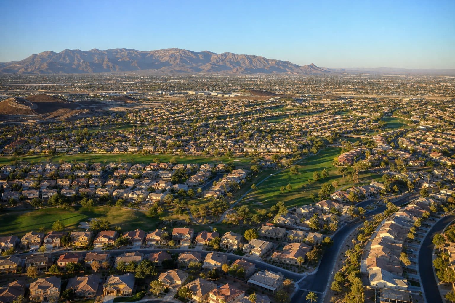 Aerial view of the Las Vegas Valley housing market